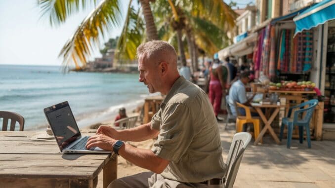 Traumhafter Aufenthalt bei Auswandern nach Djerba mit Arbeit im Strandcafé an der Küste von Djerba, Tunesien.