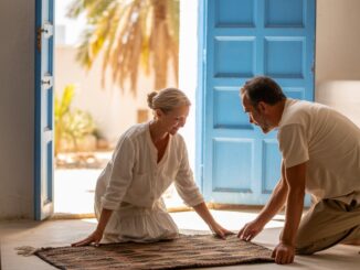 Legendärer Lebensstil beim Auswandern nach Djerba, in einem traditionellen Haus, kombiniert mit warmem Klima und tropischer Atmosphäre.
